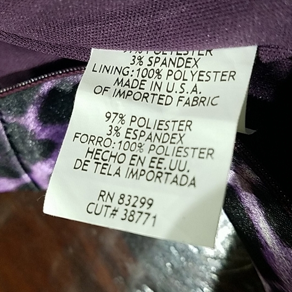 PURPLE BLACK LEOPARD ANIMAL  PRINT STRAPLESS DRESS STRETCH SEXY MOBWIFE CLUBWEAR - Picture 11 of 11